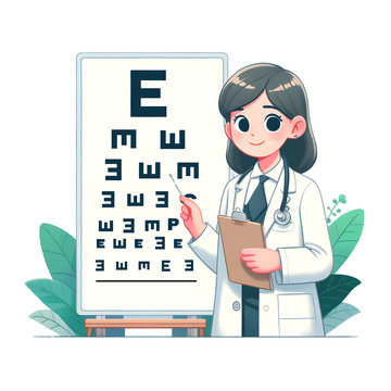 世界爱眼日查视力卡通插画素材