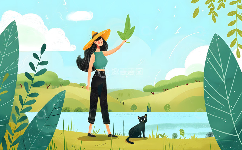 高清大图下载【趣麦麦图】二十四节气立夏插画
