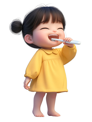 刷牙的女孩子3