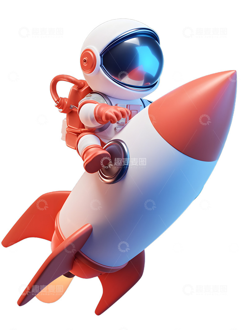 高清大图下载【趣麦麦图】宇航员与火箭3