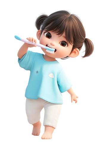 刷牙的女孩子2