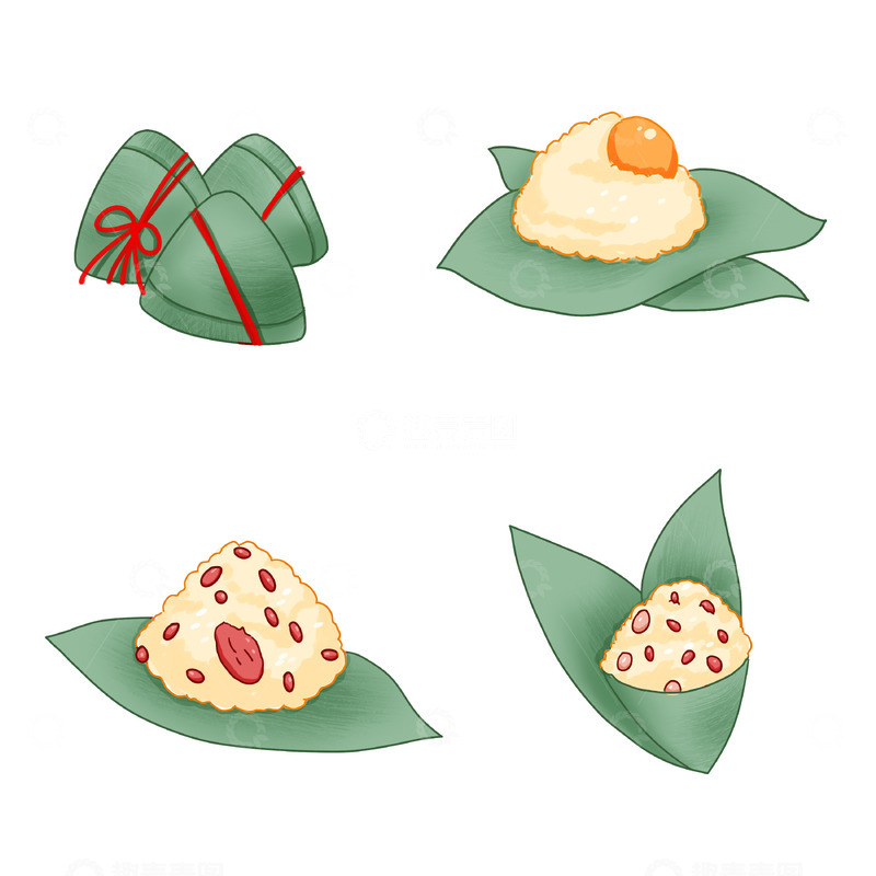 源文件下载【趣麦麦图】端午节美食粽子