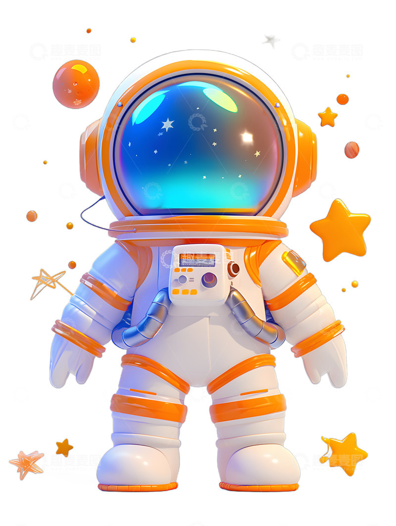 高清大图下载【趣麦麦图】宇航员与星星卡通可爱