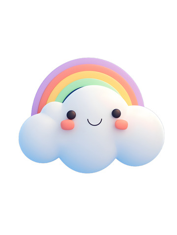 彩虹与云朵ICON可爱