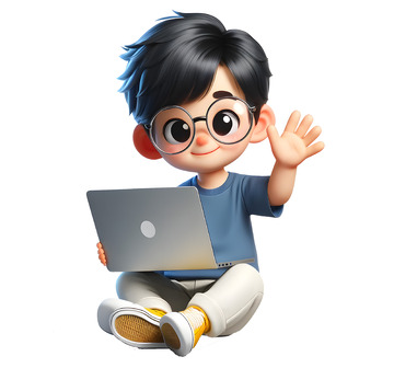 少儿学习电脑3D卡通人物素材