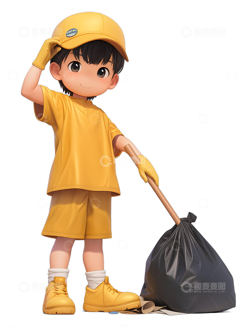 高清大图下载【趣麦麦图】-小孩环保循环垃圾分类2