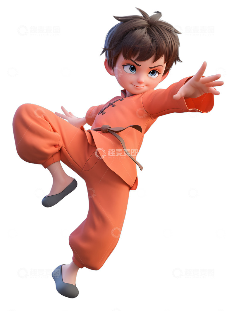 高清大图下载【趣麦麦图】功夫武术男孩3D