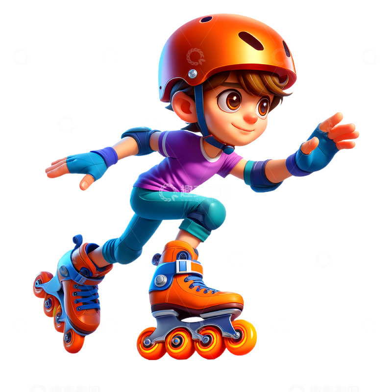 少儿轮滑暑期培训3D卡通人物
