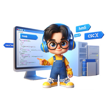 少儿编程3D立体卡通人物素材