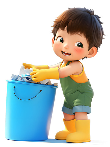 小孩环保整理垃圾垃圾处理