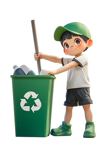 小孩环保收垃圾垃圾处理循环垃圾分类