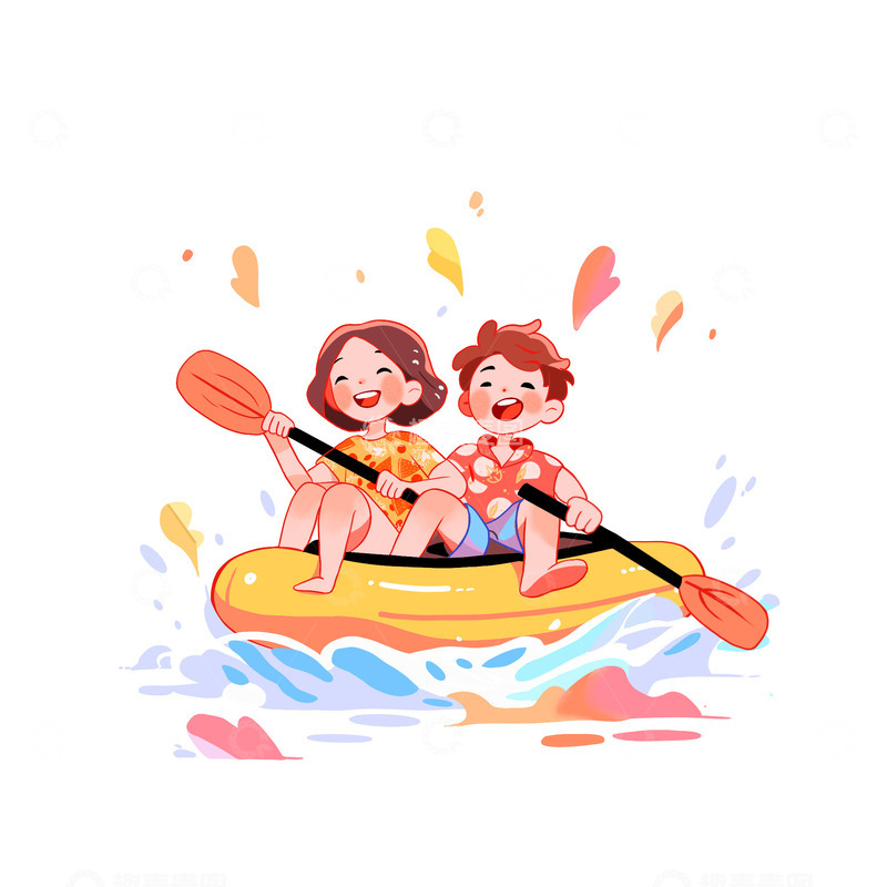 源文件下载【趣麦麦图】漂流手绘插画