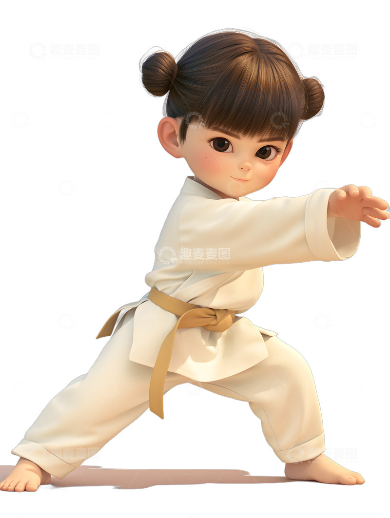 高清大图下载【趣麦麦图】功夫武术女孩3D
