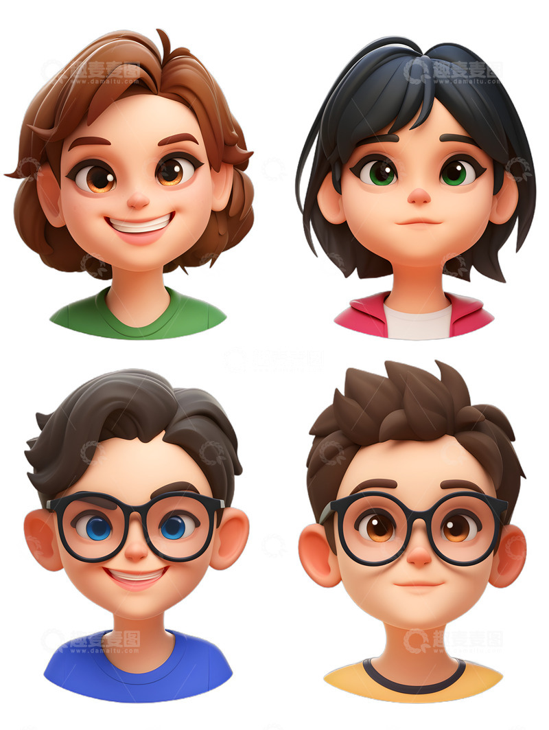 高清大图下载【趣麦麦图】卡通人物头像icon