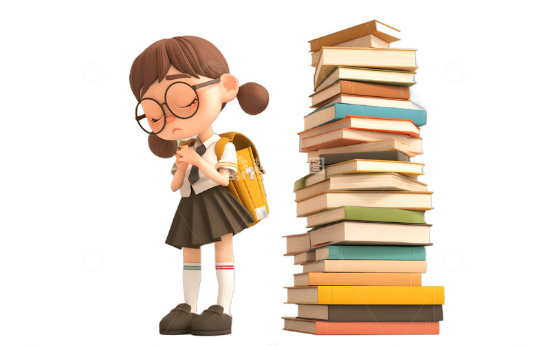 看书补习小孩学习小女孩学生