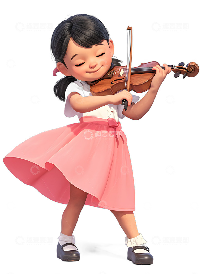 高清大图下载【趣麦麦图】小孩拉小提琴2
