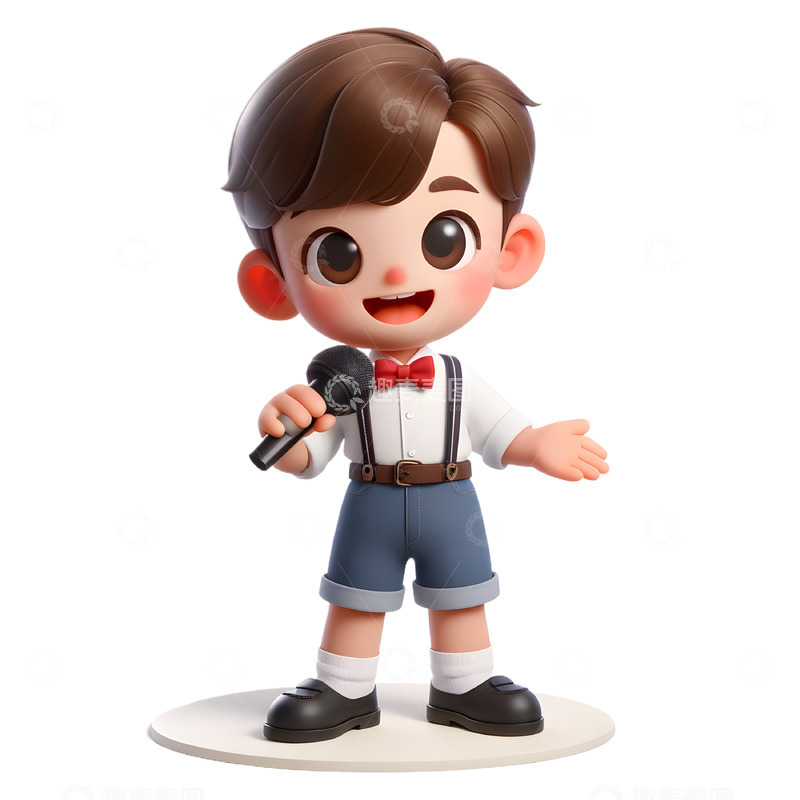 高清大图下载【趣麦麦图】暑期少儿演讲3D卡通人物素材
