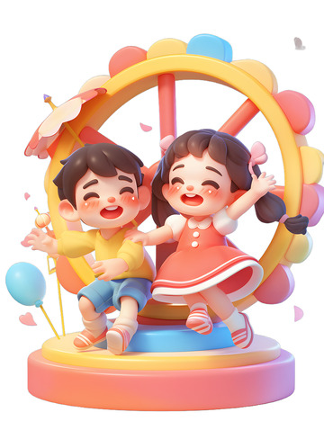 小孩在游乐园玩耍