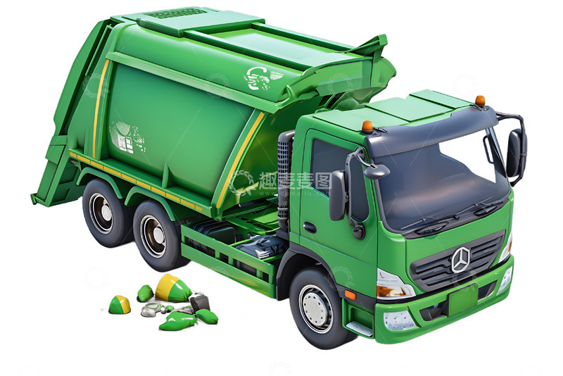 高清大图下载【趣麦麦图】绿色垃圾垃圾车2