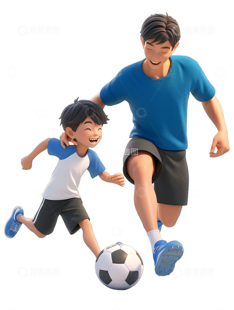 高清大图下载【趣麦麦图】小男孩与父亲打篮球亲情