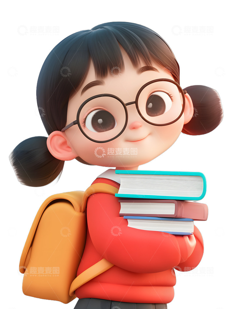 学生带着书籍书本学习补习