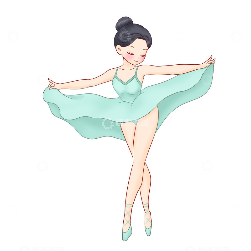 源文件下载【趣麦麦图】暑期培训班-芭蕾舞人物