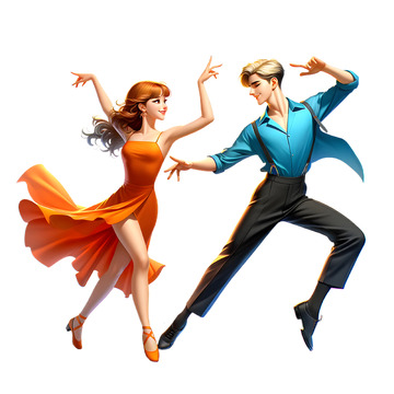 拉丁舞蹈招生海报卡通用素材