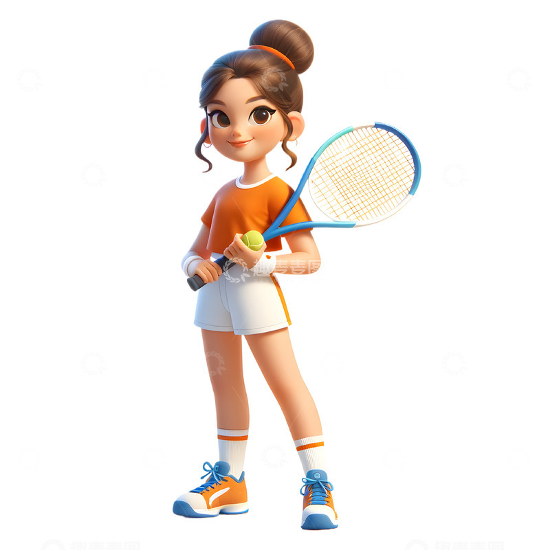 高清大图下载【趣麦麦图】网球运动3D卡通人物素材