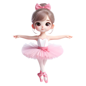 儿童芭蕾舞蹈招生海报3D人物素材