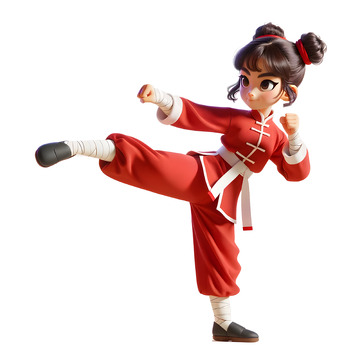 武术培训海报3D人物素材