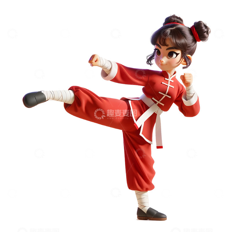 高清大图下载【趣麦麦图】武术培训海报3D人物素材