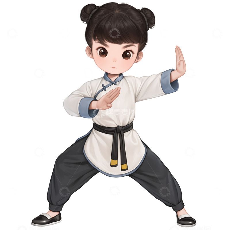 高清大图下载【趣麦麦图】儿童武术班培训卡通人物素材