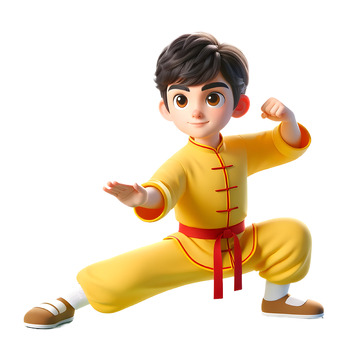 练武术的少年ED卡通人物素材