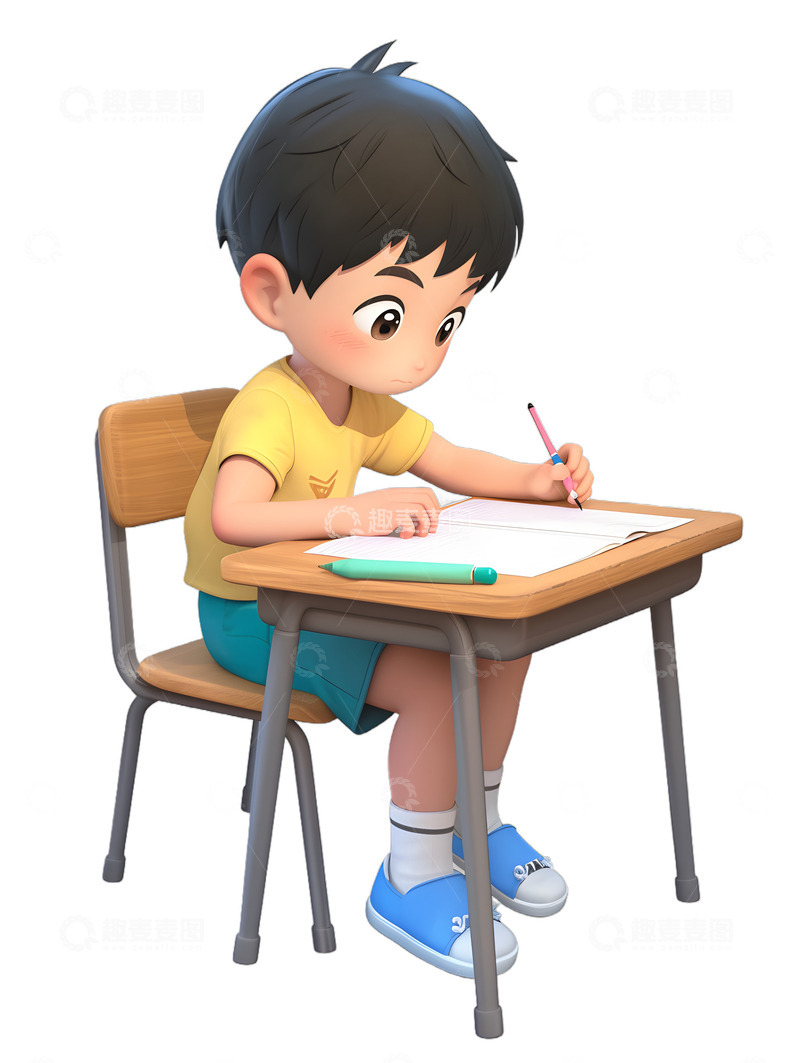 学生作业做题考试3D