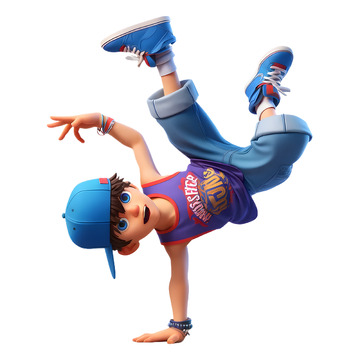 少儿街舞卡通3D人物素材