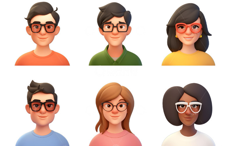 高清大图下载【趣麦麦图】卡通人物头像icon简约成年人