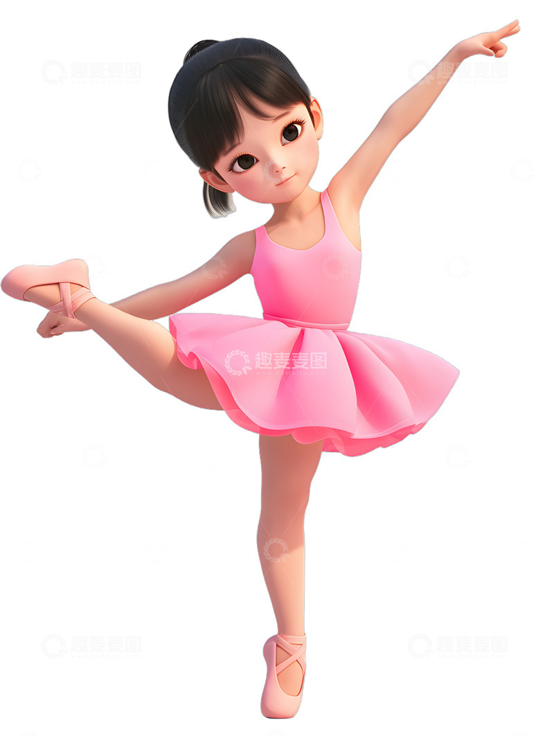 高清大图下载【趣麦麦图】小女孩跳芭蕾舞