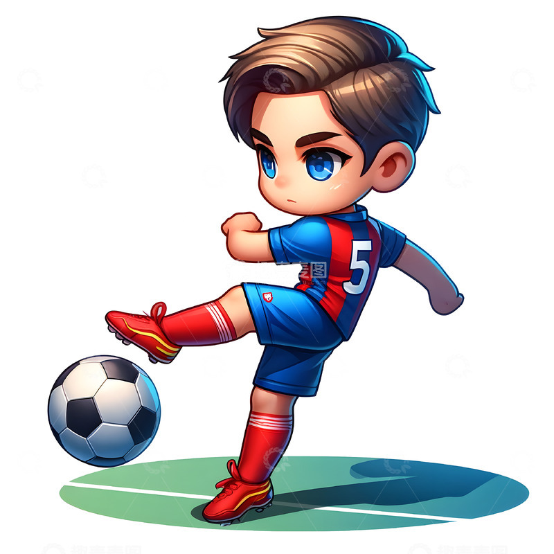 高清大图下载【趣麦麦图】足球运动员卡通人物插画