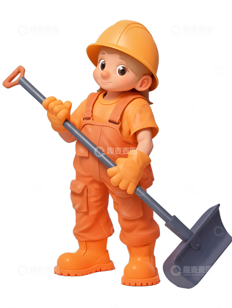 高清大图下载【趣麦麦图】工人卡通Q版可爱2