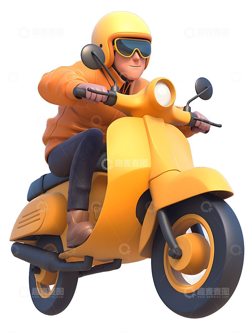 高清大图下载【趣麦麦图】骑着摩托车的车手