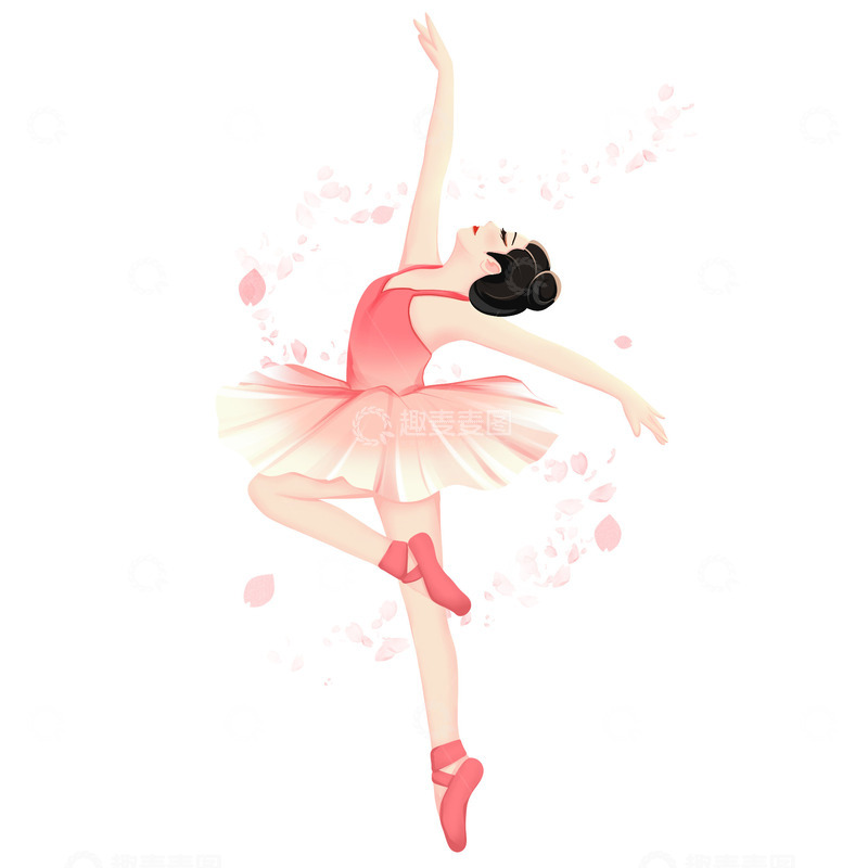 源文件下载【趣麦麦图】芭蕾舞单人元素