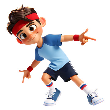 街舞少年3D卡通人物素材