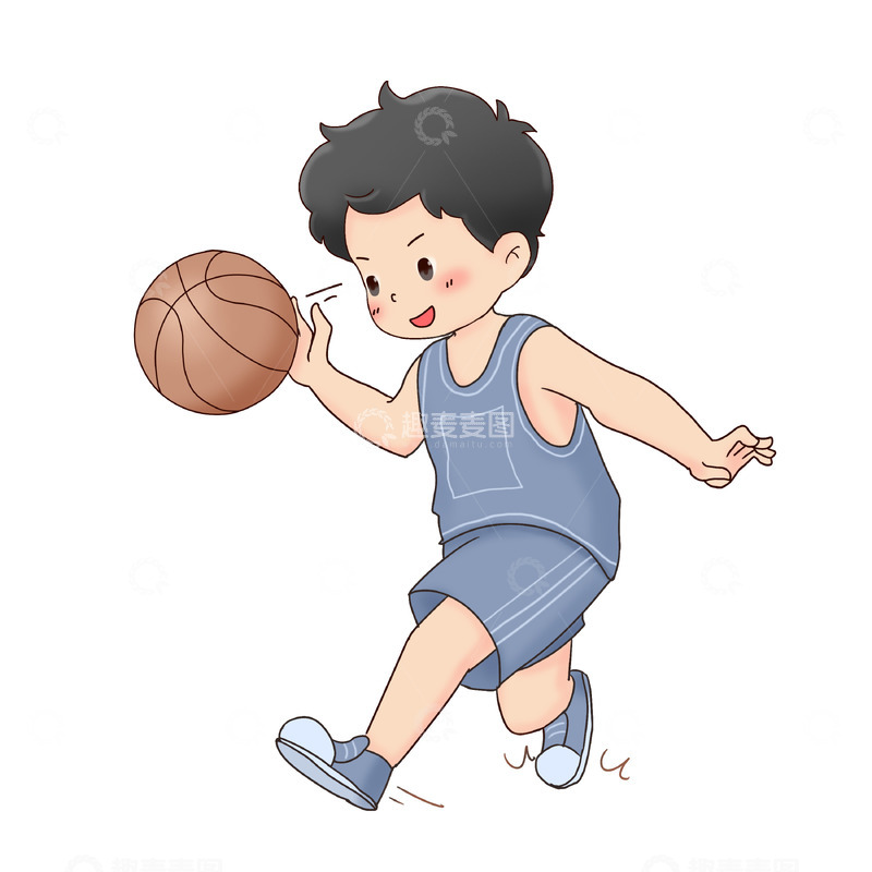 源文件下载【趣麦麦图】暑期培训班-篮球人物打球场景