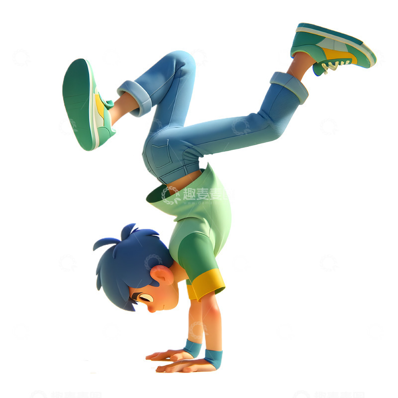 高清大图下载【趣麦麦图】街舞3D卡通人物舞蹈素材