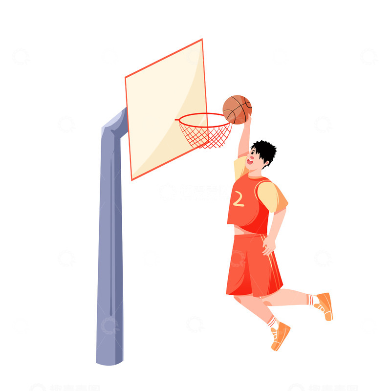 源文件下载【趣麦麦图】打篮球投篮运动人物
