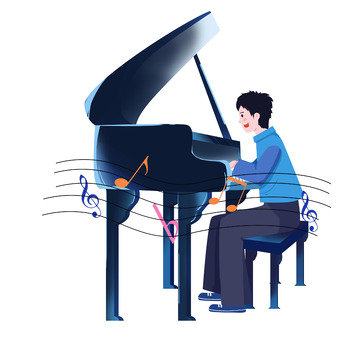 简约钢琴培训弹钢琴人物