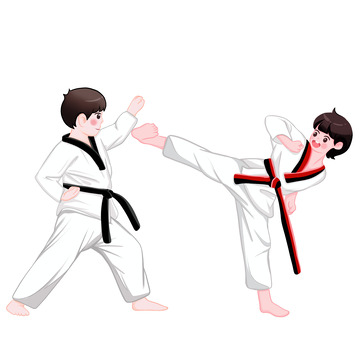 跆拳道人物元素