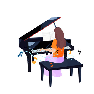 简约弹钢琴培训学习