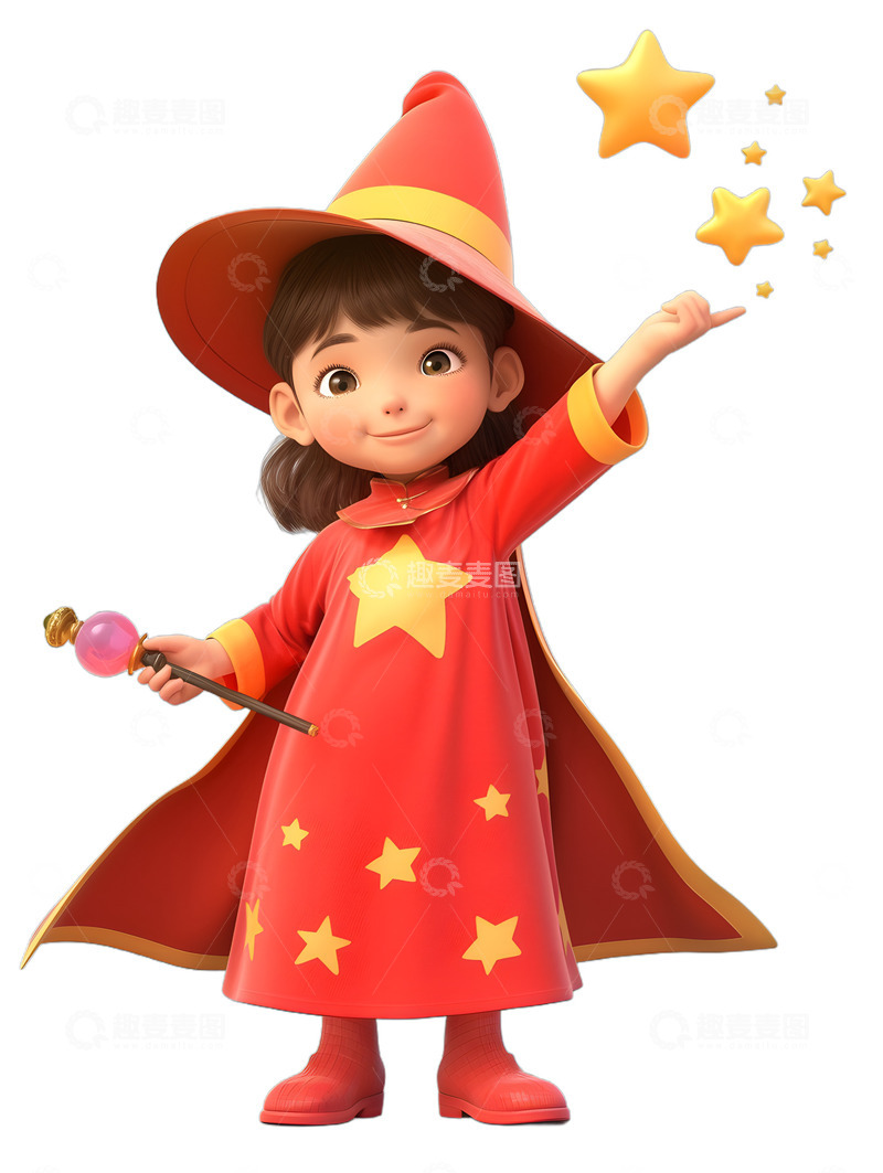 高清大图下载【趣麦麦图】小小魔法师卡通小孩
