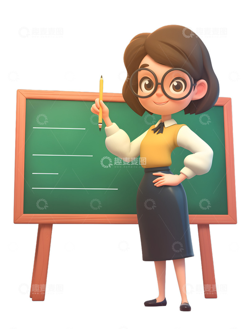高清大图下载【趣麦麦图】老师黑板学习暑期班补课教室教育